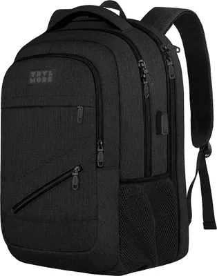 Produktbild von TRVLMORE 36L Rucksack - Rucksack mit 17 Zoll Laptopfach - Schulrucksack - Spritzwassergeschützt - Herren und Damen - Jungen und Mädchen - Schwarz