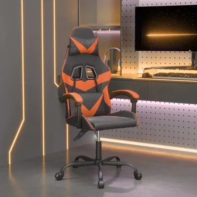 Produktbild von Gaming-Stuhl Drehbar Schwarz und Orange Kunstleder , Bürostühle Design 2024