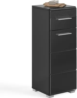 Image de Demi colonne de salle de bain – Noir laqué – KLEANKIN