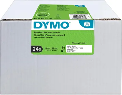 Produktbild von DYMO Original LabelWriter Adressetiketten | 28 mm x 89 mm | 24 Rollen mit je 130 leicht ablösbaren Etiketten (3.120 Etikettenband) | selbstklebendes Etikettenband | für LabelWriter Etikettendrucker