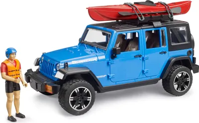 Image de Bruder Jeep Wrangler RubiconUnlimited avec kayak et figurine 2529
