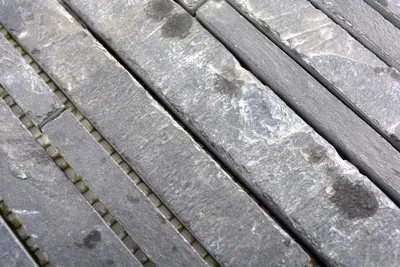 Produktbild von Handmuster Mosaik Fliese Schiefer Naturstein Brick Schiefer anthrazit MOS34-0206_m