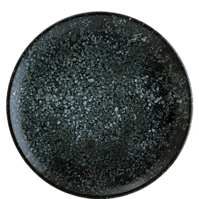 Immagine prodotto di Set di 6 piatti piani, piatti da portata e piatti da dessert, servizio "Cosmos Black Gourmet", piatti piatti, diametro 30 cm