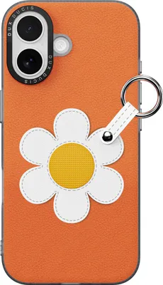 Produktbild von Handyhülle mit Trageband für iPhone 17, Dux Ducis Luvy, Orange mit Gänseblümchen