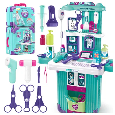 Produktbild von Malplay Großes Arzt Set Doktor: Koffer, Tisch, Praxis, Zubehör ab 3 Jahren Geschenk