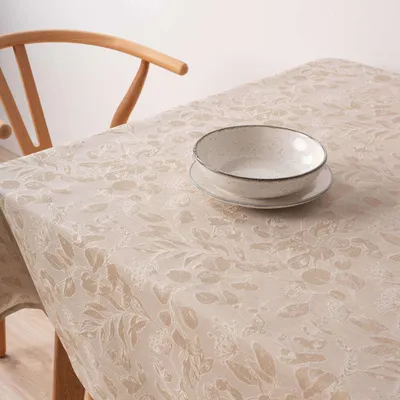 Tischdecke, fleckenabweisend, Jacquard, beige, 300x155 cm