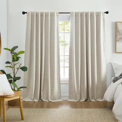 Productafbeelding van Home fashions solace 100% max-blackout energiezuinige effen textuur gordijnpaneel met staafzak - Achterkant tabs
