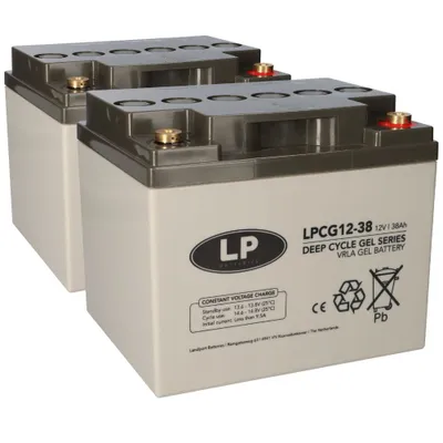 Produktbild von Bleigel Akku 2x 12V 38Ah kompatibel zu Rollstuhl E-Mobil Seniorenmobil u.a.