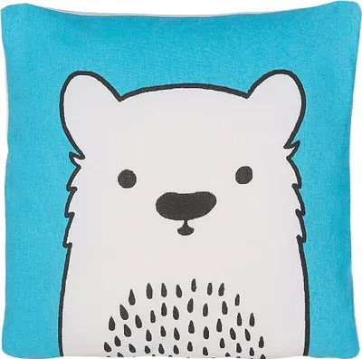 Produktbild von BELIANI Dekokissen Blau Baumwolle Tiermotiv Bärmotiv 45 x 45 cm Wohnzimmer Kinderzimmer