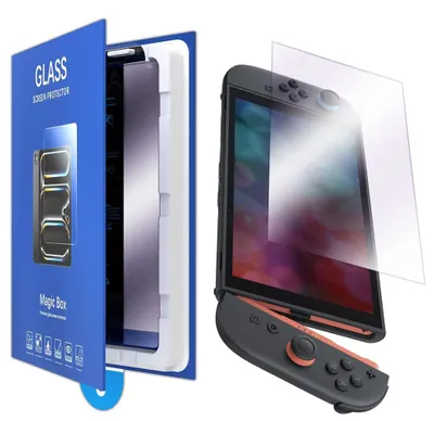 Obrázek produktu pro Montážní sada pro ochranné sklo Nintendo Switch 2, tvrzené sklo 9H, průhledné + pomůcka pro snadnou instalaci
