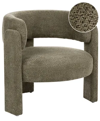Produktbild von BELIANI Gemütlicher Sessel in Dunkelgrün mit Chenille-Bezug Moderner Bequemer Sitz Geschwungene Rückenlehne Skandinavischer Stil