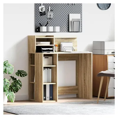 Produktbild von Büroschreibtisch mit Stauraum, Sonoma-Eiche, 90 x 48 x 101,5 cm, Holzwerkstoff
