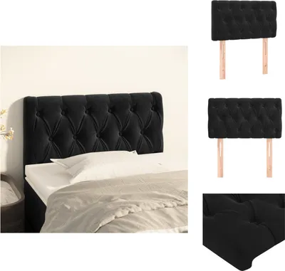 Produktbild von vidaXL Kopfteil Schwarz 80x7x78/88 cm Samt -  Kopf- & Fußenden