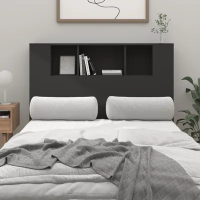 Immagine prodotto di The Living Store Testiera con ripiani nera 120x18,5x102,5 cm