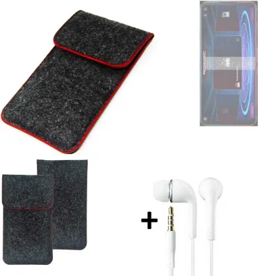 Produktbild von K-S-Trade Handy Schutz Hülle kompatibel mit Nubia RedMagic 5G Schutzhülle Handyhülle Filztasche Pouch Tasche Case Sleeve Filzhülle dunkelgrau