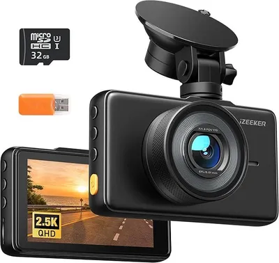 Produktbild von iZEEKER 2,5K Dashcam, 1440P QHD-Autokamera mit er 32-GB-Karte, 3-Zoll-IPS-Display, Nachtsicht, WDR, 170°-Weitwinkel, Loop-Aufnahme