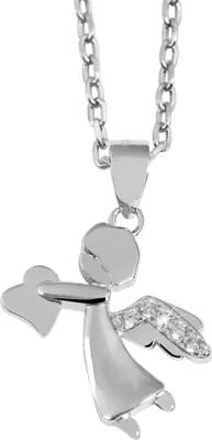Produktbild von 925/- Echt Silber Anhänger ohne Kette "Duska", Engel, Zirkoniabesatz