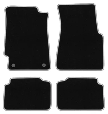 Produktbild von Velours-Fußmatten für Honda Civic V 1991-1996 (Schrägheck) – 4-tlg, Schwarz/Silber, passgenau – Wielganizator CARLUX