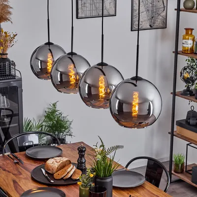 Produktbild von Cesaro »Cesaro« Hängelampe aus Metall/Glas in Schwarz/Chromfarben