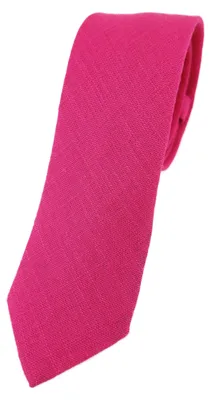 Productafbeelding van Slimme Designer Stropdas - 100% Linnen - Magenta - 5,5 cm Breed