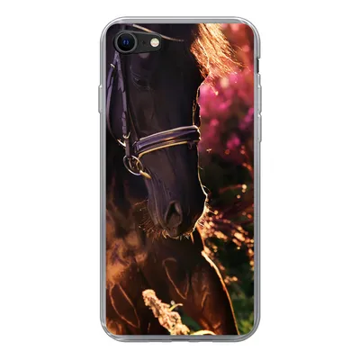 Produktbild von MuchoWow® Handyhülle Schutzhülle Hülle für iPhone 7 Pferd - Sonne - Porträt Silikon Softcase Handy Hülle - Kartenhalter