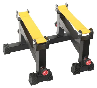 Image de Lot de 2 supports de fitness - support réglable pour soulevé de terre - réglable en hauteur sur 5 niveaux - amortissant les chocs - pour la musculation à domicile et les exercices pour les pectoraux