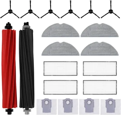 Produktbild von 20 Stück Zubehörset für Roborock S8 Pro Ultra Staubsauger, Ersatzteile Enthält 2 Hauptbürste 4 HEPA-Filter 4 Wischtücher 4 Staubbeutel 6 Seitenbürsten