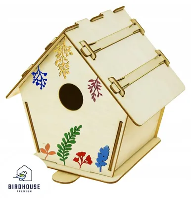Produktbild von Vogelhaus Bausatz DIY Rotschwanz - Nistkasten Holz zum Bemalen mit Farben