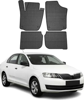 Immagine prodotto di 2012-2019 Skoda Rapid tappetini in gomma nera 4 pz