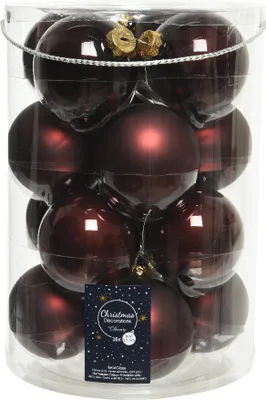 Produktbild von Weihnachtskugeln Glas 8cm 16 Stück - Rotholz