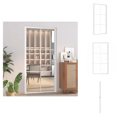 Obrázek produktu pro vidaXL Interiérové dveře 102,5x201,5 cm Bílé sklo ESG a hliník - Vchodové dveře