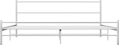 A white metal bed frame shown from the front against a white background.
