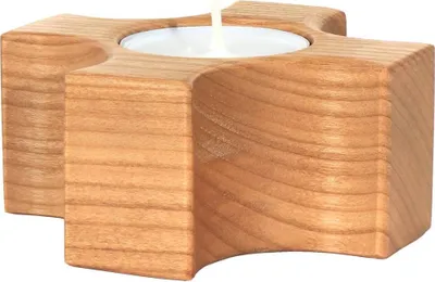 Produktbild von 3er- Set Teelichthalter aus Holz Süßkirche Deko Kerzenständer Tischdeko 36403
