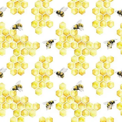 Produktbild von 20 Servietten Honey Bees - Honigbienen an Waben 33x33cm