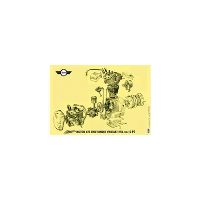 Image de Affiche couleur illustration explosion (72 x 50 cm) Simson AWO 425 moteur 425 monocylindre quatre temps 250cc 12 ch