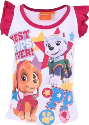 Produktbild von Paw Patrol Everest und Skye T-Shirt Rosa – Weiß / 104