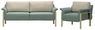 Produktbild von Luxus Sofagarnitur 3+1 Sitzer Sessel Wohnzimmer Gruppe Sofa Leder Modern Couch