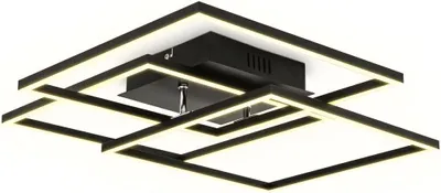 Immagine prodotto di B.K.Licht Plafoniera LED da 40W, 2 cornici orientabili, luce calda 3000K, lampada da soffitto per ufficio Frame, nera