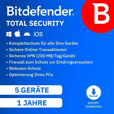 Image de BITDEFENDER Total Security 5Dev.ESD 1 an, 5 appareils
