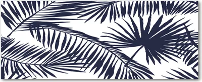 Produktbild von Tulup® Glas-Bild Wandbild aus Glas - 125x50 - Wandkunst - Wandbild hinter gehärtetem Sicherheitsglas - Dekorative Wand für Küche & Wohnzimmer  - Blumen & Pflanzen - Palmenblätter - Grau