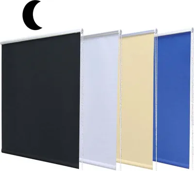 Produktbild von Verdunkelungsrollo Klemmfix ohne Bohren Fensterrollo Thermo Rollo Jalousie, Farbe:Schwarz, Breite:40 cm, Länge:160cm