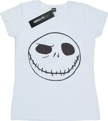 Produktbild von Disney - "Nightmare Before Christmas Jack's Big Face" T-Shirt für Damen BI35527 (L) (Weiß)