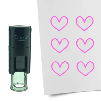 Obrázek produktu pro CombiCraft Stamp Otevřené srdce 10mm kulaté - růžový inkoust