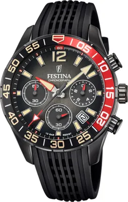 Image de Festina mens montre chronographe F20518/3 silicone montre bracelet noir UF20518/3
