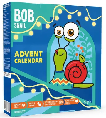 KALENDARZ ADWENTOWY - PRZEKĄSKI I GALARETKI OWOCOWE Z ZABAWKAMI BEZGLUTENOWE 135 g - BOB SNAIL