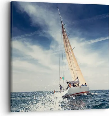 Produktbild von Bild auf Leinwand - Leinwandbild - Segeln Yacht Reise - 40x40cm - Wand Bild - Wanddeko - Wandbilder - Leinwanddruck - Bilder - Kunstdruck - Wanddekoration - Leinwand bilder - Wandkunst - AC40x40-2797