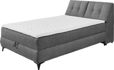 Produktbild von Boxbett >ATLANTIS 6< 140x200 cm Liegefläche, Bezug anthrazit - 145x102x240cm (BxHxT)