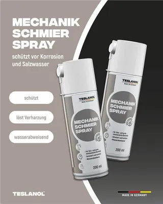 Immagine prodotto di Teslanol 26010 Spray per lubrificazione meccanica - per la lubrificazione di tutti i tipi di strumenti e dispositivi - 200 ml