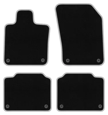 Produktbild von Fußmatten Automatten Velours Schwarz/Silber für Volvo V90 II 2016- Set 4-tlg