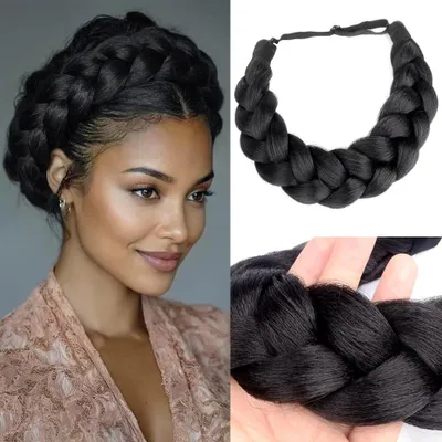 Immagine prodotto di Solidchoice - Fascia per capelli liscia e ondulata, realizzata a mano con fibre sintetiche
